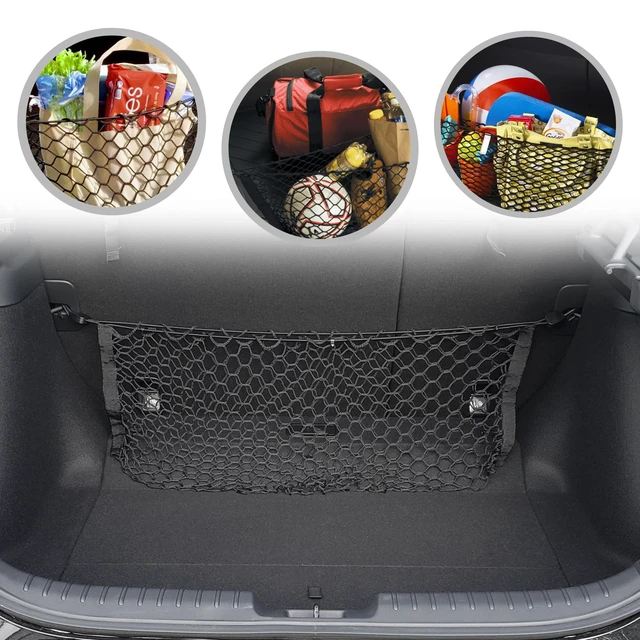 Alt view image 2 of 7 - Envelope Style Trunk Mesh Cargo Net Compatible with Honda Civic Hatchback 5 Door 2017-2021 - Car Accessories - Premium Trunk Organizers and Storage - Cargo Net for SUV - Vehicle Carrier Organizer