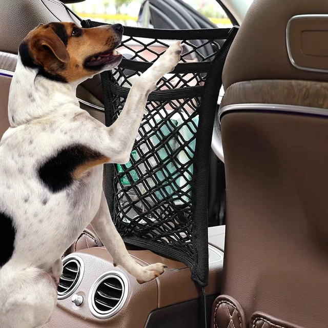 Alt view image 4 of 4 - Dog Car Net Barrier Pet Barrier with Car Mesh Organizer for Dog & Child | 3 Layer,Mesh Organizer Baby Stretchable Storage Bag Universal for Cars,SUVs