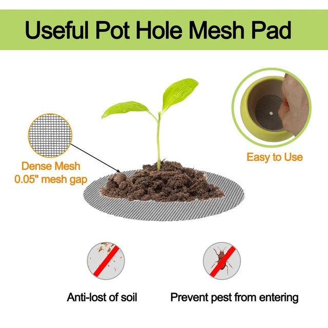 Alt view image 3 of 5 - Drainage Mesh for Plant Pot Bonsai Mesh 2 3 4 Inch Assorted Sizes 100 Pcs | Plastic Round Pot Mesh Drainage Screens Flower Pot Hole Mesh Pad for Terrarium, Planter Bottom Inserts Grid Mat Succulent