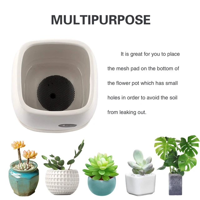 Alt view image 5 of 7 - Plant Mesh Drainage Screens - 100PCS 2-Inch Reusable Grid Mats, Keep Soil in Pots for Succulents, Bonsai, Indoor Plants & Repotting