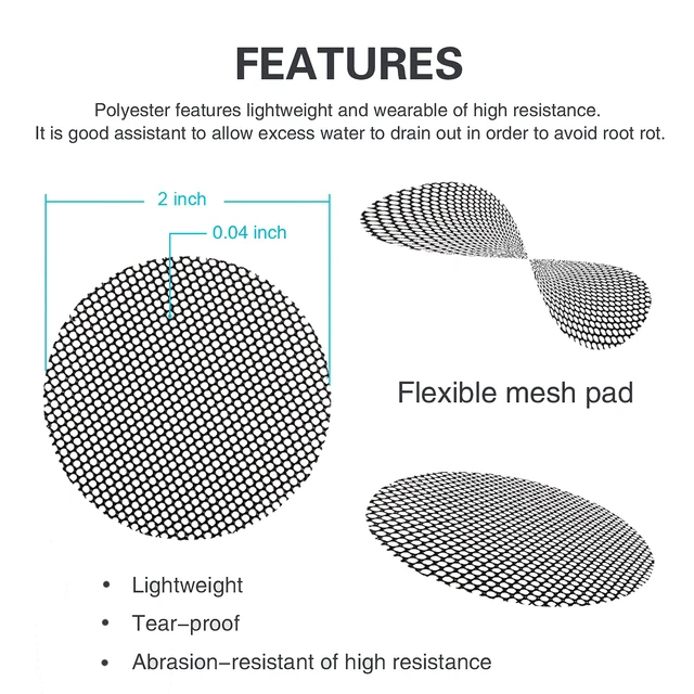 Alt view image 4 of 7 - Plant Mesh Drainage Screens - 100PCS 2-Inch Reusable Grid Mats, Keep Soil in Pots for Succulents, Bonsai, Indoor Plants & Repotting