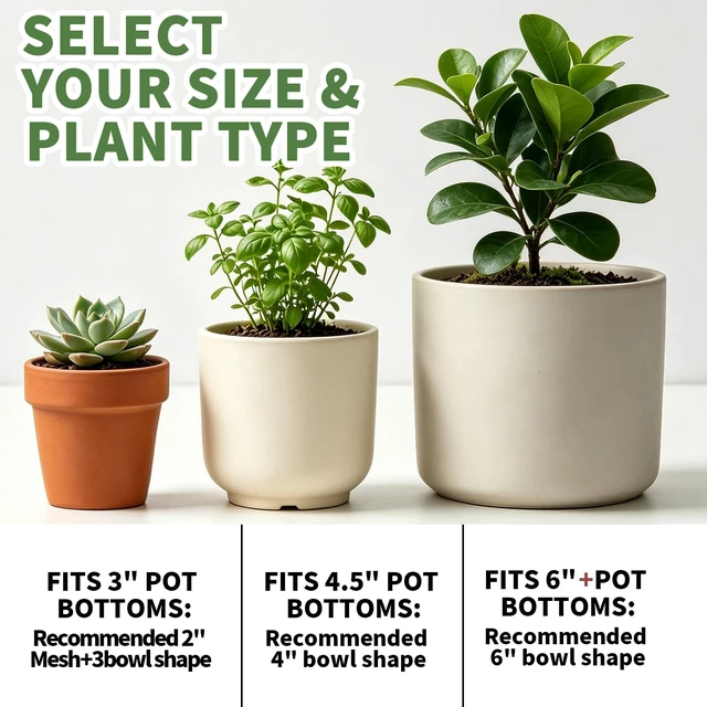 Alt view image 4 of 7 - Large Repotting Plant Pot Drainage Inserts Mats Pads Planter Mesh Screens | Plant Repotted Prevent Root Rot, 20PCS Pot Bottom Mats (6 4.5 3" Multi-size) + 50PCS 2" Mesh Screens