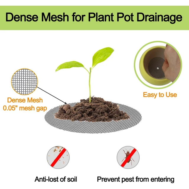 Alt view image 3 of 5 - Drainage Mesh for Plant Pots Bonsai Mesh Screen Liner 20 Pcs 8 x 12 inches | Plastic Pot Mesh Drainage Screen, Flower Pot Hole Mesh Cover Pad Nursery Planter Bottom Insert