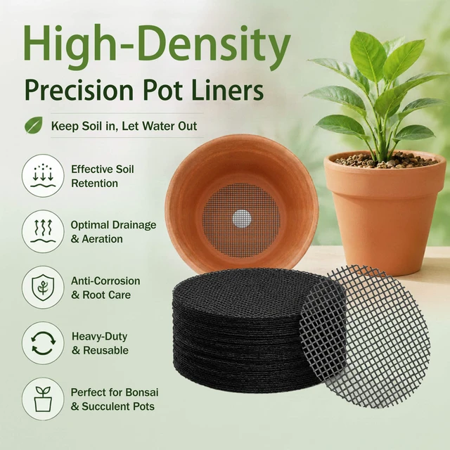 Alt view image 6 of 7 - Plant Pot Drainage Kit, 60 Pack | 10 Cone Grid Pads + 50 Mesh Screens, Improves Drainage & Airflow, Reduces Soil Loss, Indoor Outdoor Plants & Bonsai