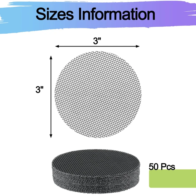 Alt view image 2 of 5 - Bonsai Mesh Screen for Plant Pot Drainage Mesh Liner 3 Inch 50 Pcs | Plastic Pot Mesh Drainage Screen, Plant Pot Hole Mesh Cover Pad Nursery Planter Bottom Insert for Succulent Terrarium