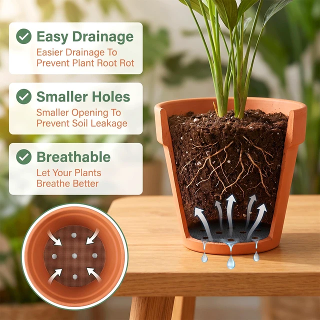 Alt view image 3 of 7 - 20Pcs Flower Pot Hole Mesh Pad, 8 x 12 Inch Terrarium Mesh for Plants | Reusable Bonsai Meshes Substrate Barrier Mesh Screen for Planter Pots Plant Pots Drainage Meshes for Preventing Soil Leakag