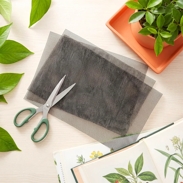 Alt view image 6 of 7 - 20Pcs Flower Pot Hole Mesh Pad, 8 x 12 Inch Terrarium Mesh for Plants | Reusable Bonsai Meshes Substrate Barrier Mesh Screen for Planter Pots Plant Pots Drainage Meshes for Preventing Soil Leakag