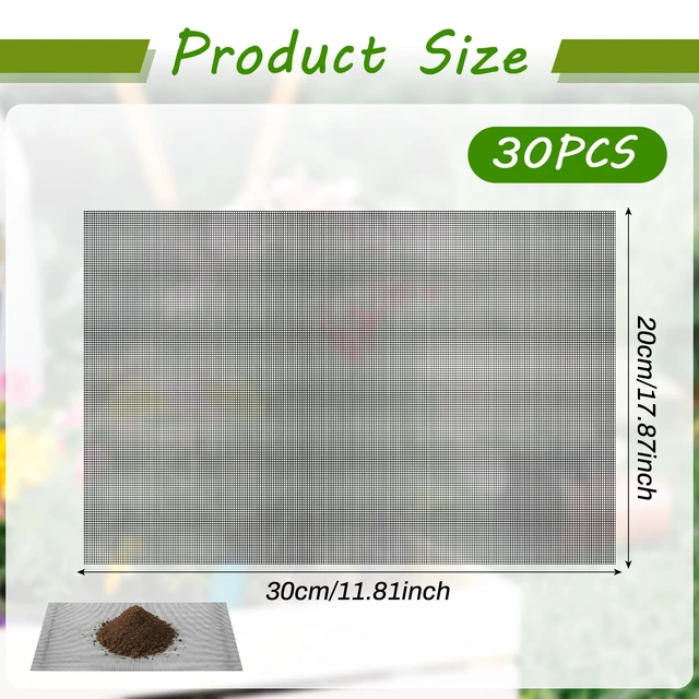 Alt view image 2 of 7 - 30pcs Plant Mesh Netting for Pots,Plant Screen for Terrariums | Aquarium Sand Mesh Barrier,Screen Mesh Pots Keep Soil from Flowing Away,Cuttable,Durable Reusable,Gardening Essentials