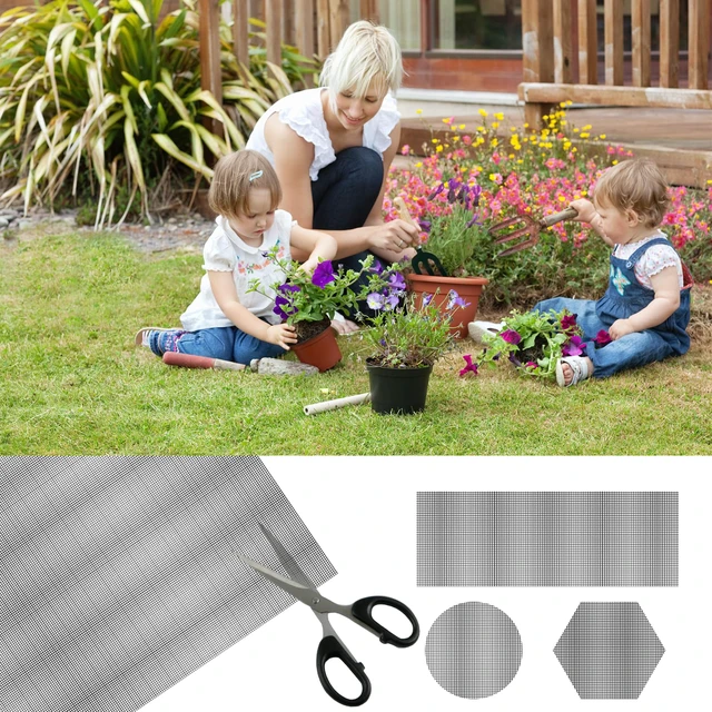 Alt view image 6 of 7 - 30pcs Plant Mesh Netting for Pots,Plant Screen for Terrariums | Aquarium Sand Mesh Barrier,Screen Mesh Pots Keep Soil from Flowing Away,Cuttable,Durable Reusable,Gardening Essentials