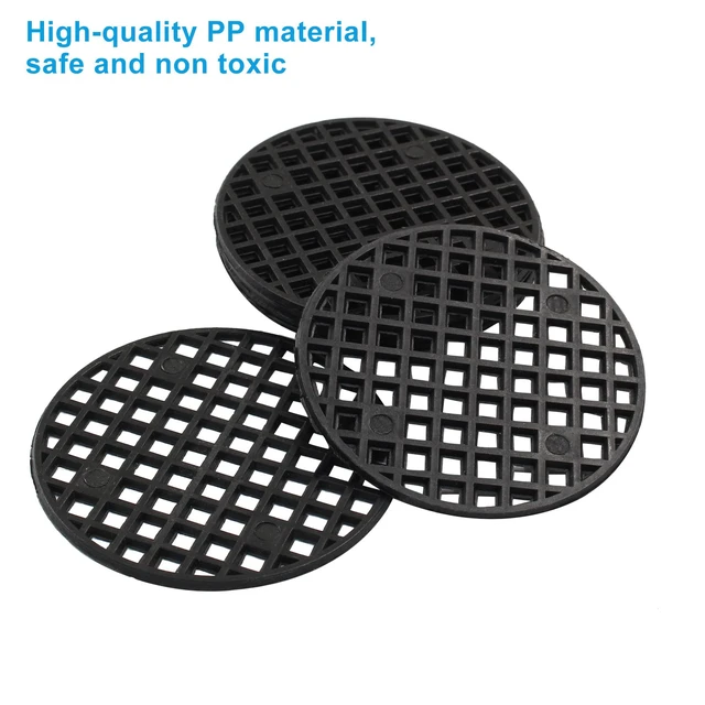 Alt view image 4 of 5 - Plant Pot Mesh Hole Covers Pads, 45mm,100 Pcs | Round, Plastic Bottom Grid Mat, Bonsai Drainage Screen