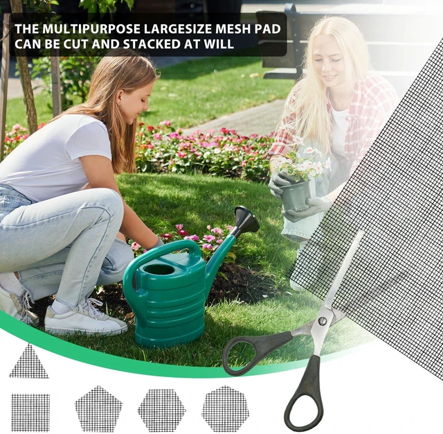 Alt view image 5 of 7 - Flower Pot Hole Mesh Pad 10PCS 11.8 X 7.8 Inch/ 3.9 X 3.9 Inch Plastic Mesh Screen DIY Drainage Netting Pot Bottom Grid Mat Plant Drainage Screen Mesh Bonsai Mesh Keep Soil from Flowing Away