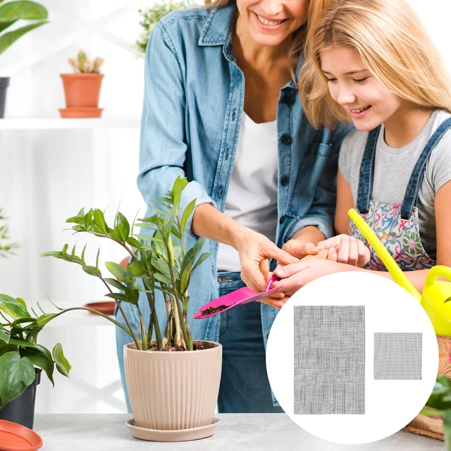 Alt view image 6 of 7 - Flower Pot Hole Mesh Pad 10PCS 11.8 X 7.8 Inch/ 3.9 X 3.9 Inch Plastic Mesh Screen DIY Drainage Netting Pot Bottom Grid Mat Plant Drainage Screen Mesh Bonsai Mesh Keep Soil from Flowing Away