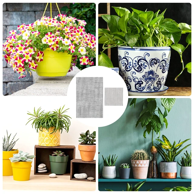 Alt view image 7 of 7 - Flower Pot Hole Mesh Pad 10PCS 11.8 X 7.8 Inch/ 3.9 X 3.9 Inch Plastic Mesh Screen DIY Drainage Netting Pot Bottom Grid Mat Plant Drainage Screen Mesh Bonsai Mesh Keep Soil from Flowing Away