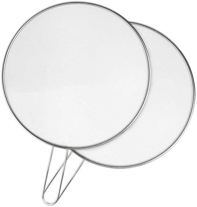 Main image of 2-Pack Splatter Guard, 13 in Stainless Steel Grease Splatter Screen - Oil-Resistant Mesh for Fry Pan, Suitable for Most Cookware, Kitchen Essential