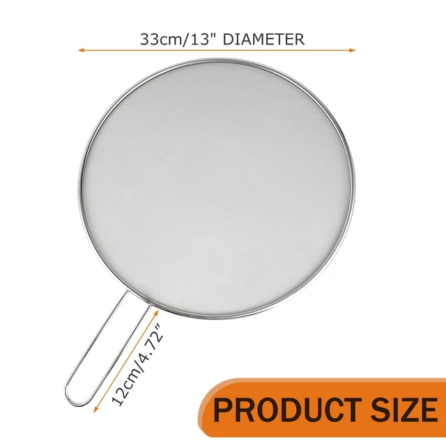 Alt view image 2 of 5 - 2-Pack Splatter Guard, 13 in Stainless Steel Grease Splatter Screen - Oil-Resistant Mesh for Fry Pan, Suitable for Most Cookware, Kitchen Essential