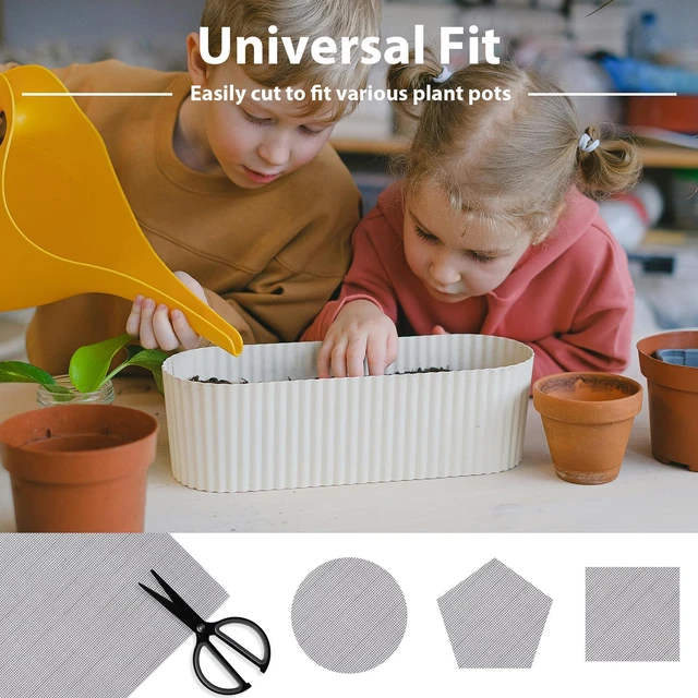 Alt view image 3 of 6 - 15 Pcs Flower Pot Hole Mesh Pad 11.8x7.8 Inch Bosai Plant Mesh Drainage Screen Prevent Soil Loss Bottom Grid Mat Gardening Essentials