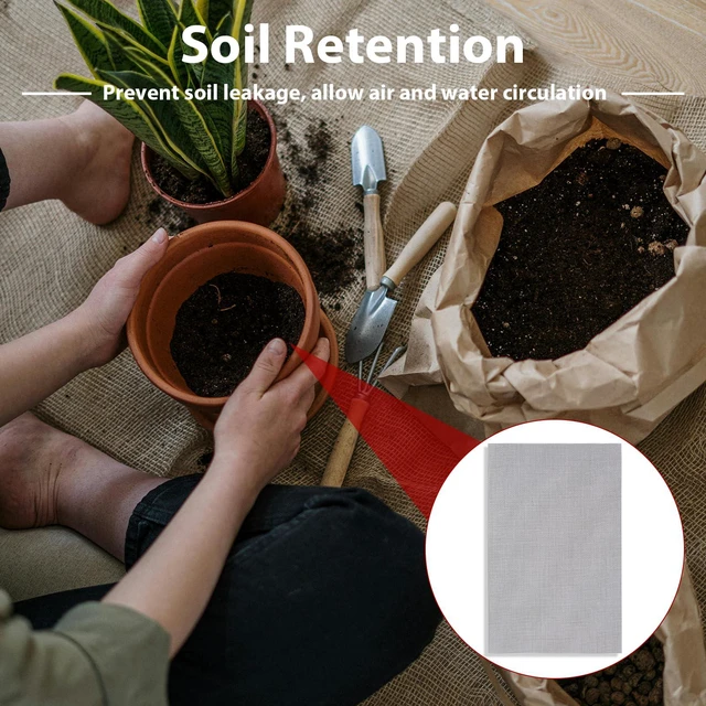 Alt view image 4 of 6 - 15 Pcs Flower Pot Hole Mesh Pad 11.8x7.8 Inch Bosai Plant Mesh Drainage Screen Prevent Soil Loss Bottom Grid Mat Gardening Essentials