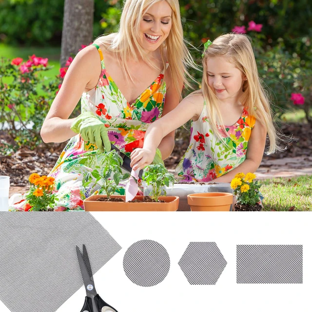 Alt view image 6 of 7 - 5pcs Flower Pot Hole Mesh Pad, 11.8x7.8 Inch Polyethylene Square Bonsai Mesh Drainage Screens Flower Pot Bottom Mesh Plant Screen Mesh for Garden Outdoor Potted Plants