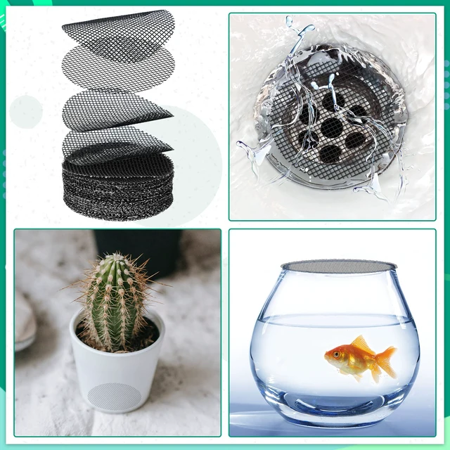 Alt view image 6 of 7 - 200 Pcs Mesh for Plant Pot Drainage Screen 2 4 Inch Drainage Mesh | Reusable Round Bonsai Mesh, for Garden Succulent Grid Mat, Planter Bottom Mat, Prevents Soil Loss, Flower Pot Cover