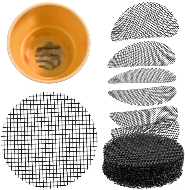 Main image of 120Pcs Plant Pots Hole Mesh Pad, 2 in Round Flower Pot Drainage | Mesh Mats Bonsai Potting, Eye Mesh Mats, Barrier for Gardening to Prevent Soil, Leaking Horticultural Enthusiasts