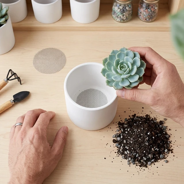 Alt view image 5 of 7 - 120Pcs Plant Pots Hole Mesh Pad, 2 in Round Flower Pot Drainage | Mesh Mats Bonsai Potting, Eye Mesh Mats, Barrier for Gardening to Prevent Soil, Leaking Horticultural Enthusiasts