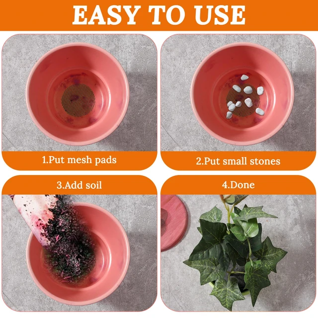 Alt view image 7 of 7 - 120Pcs Plant Pots Hole Mesh Pad, 2 in Round Flower Pot Drainage | Mesh Mats Bonsai Potting, Eye Mesh Mats, Barrier for Gardening to Prevent Soil, Leaking Horticultural Enthusiasts