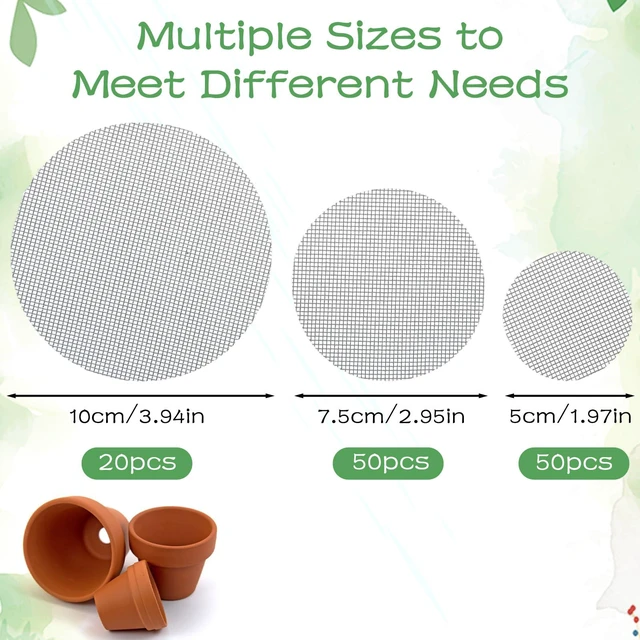Alt view image 2 of 7 - Flower Pot Hole Mesh Pad Drainage Mesh 2 3 4 Inch Assorted Sizes Round Pot Hole Mesh Pad Reusable Bonsai Bottom Grid Mat Bonsai Gardening Grid Prevent Soil Leaking
