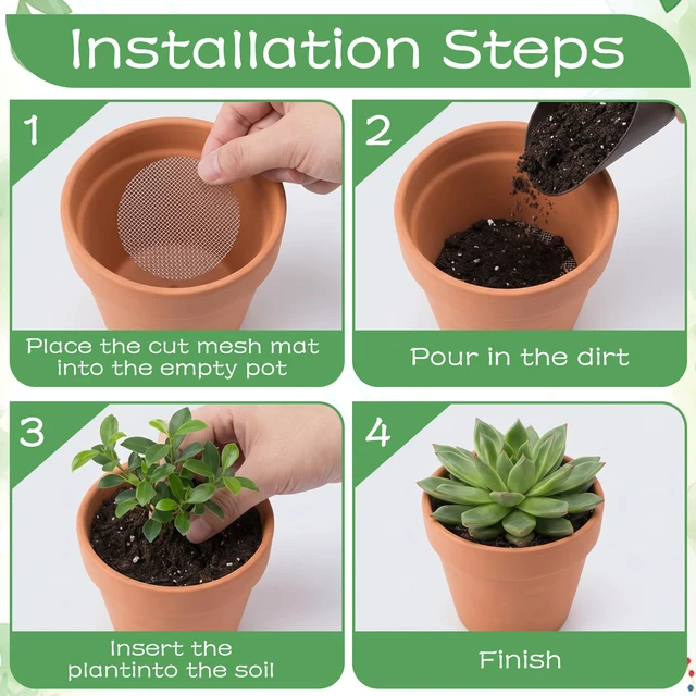 Alt view image 7 of 7 - Flower Pot Hole Mesh Pad Drainage Mesh 2 3 4 Inch Assorted Sizes Round Pot Hole Mesh Pad Reusable Bonsai Bottom Grid Mat Bonsai Gardening Grid Prevent Soil Leaking