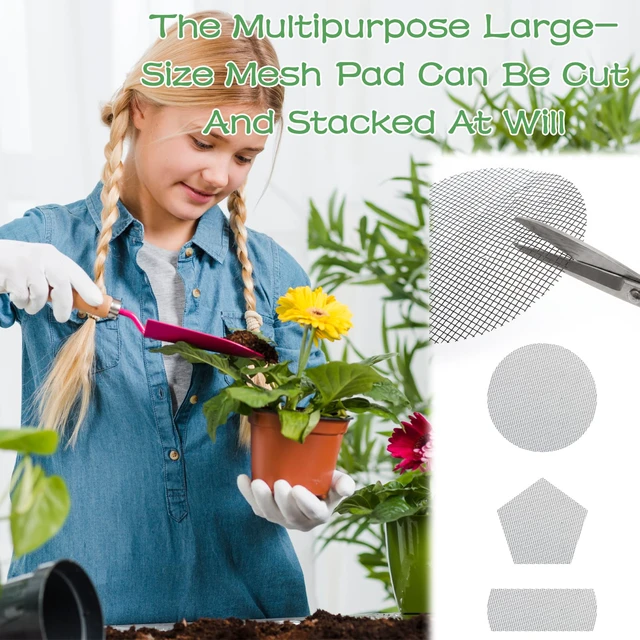 Alt view image 5 of 7 - Flower Pot Hole Mesh Pad Drainage Mesh 2 3 4 Inch Assorted Sizes Round Pot Hole Mesh Pad Reusable Bonsai Bottom Grid Mat Bonsai Gardening Grid Prevent Soil Leaking