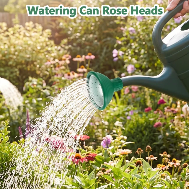 Alt view image 7 of 7 - Sprinkler Head Replacement Watering Can Spout Rose Nozzles, 2Pcs | 0.91in Watering Can Nozzles Rose Head Plastic Metal Rubber Gentle Flow Uniform Sprayer Soft Rainlike for Indoor Plants
