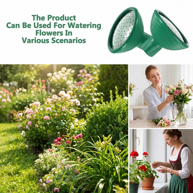 Alt view image 6 of 7 - Sprinkler Head Replacement Watering Can Spout Rose Nozzles, 2Pcs | 0.91in Watering Can Nozzles Rose Head Plastic Metal Rubber Gentle Flow Uniform Sprayer Soft Rainlike for Indoor Plants