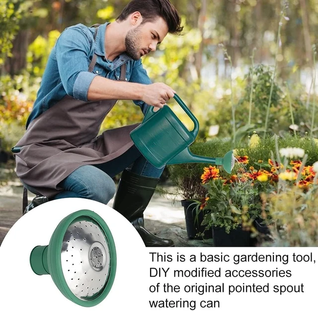 Alt view image 7 of 7 - Green Garden Watering Can Sprinkler Head, Universal Rose Head Water Sprinkler Sprayer Fit All Can Rose Spout Cover Nozzle Replacement Garden Watering Tool, Equipment