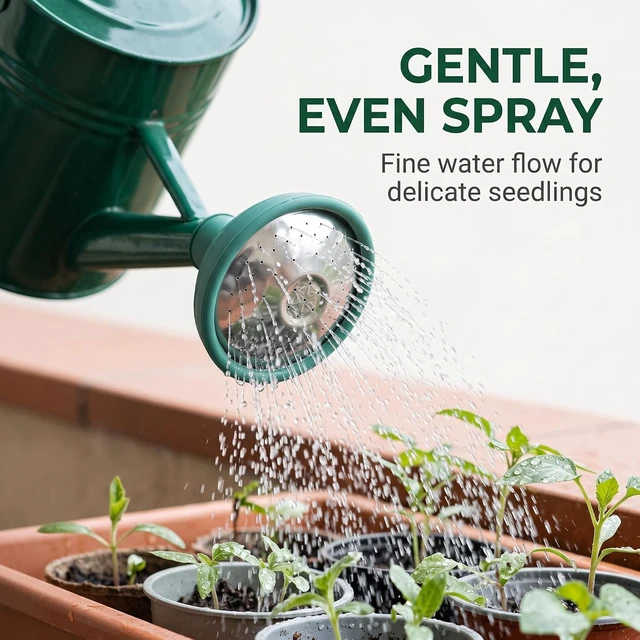 Alt view image 6 of 7 - Green Garden Watering Can Sprinkler Head, Universal Rose Head Water Sprinkler Sprayer Fit All Can Rose Spout Cover Nozzle Replacement Garden Watering Tool, Equipment