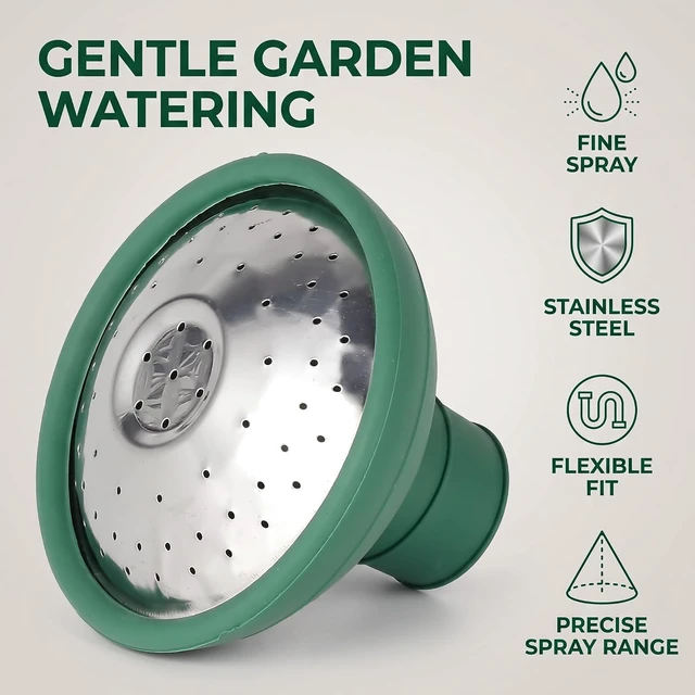 Alt view image 5 of 7 - Green Garden Watering Can Sprinkler Head, Universal Rose Head Water Sprinkler Sprayer Fit All Can Rose Spout Cover Nozzle Replacement Garden Watering Tool, Equipment
