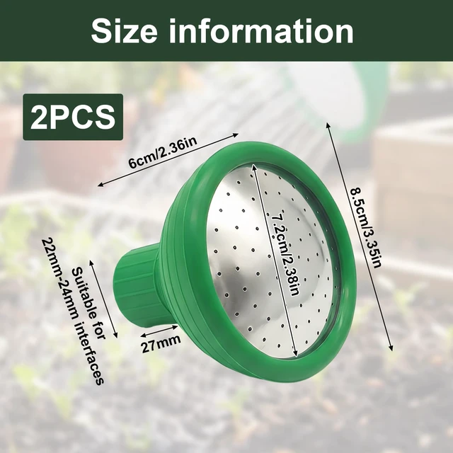 Alt view image 2 of 7 - 2pc Watering Can Rose Head Replacement, Universal Watering Can Spout Sprinkler Head for 22-24mm Nozzles, Gentle Shower Watering Attachment