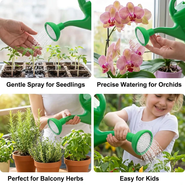 Alt view image 7 of 7 - 2pc Watering Can Rose Head Replacement, Universal Watering Can Spout Sprinkler Head for 22-24mm Nozzles, Gentle Shower Watering Attachment