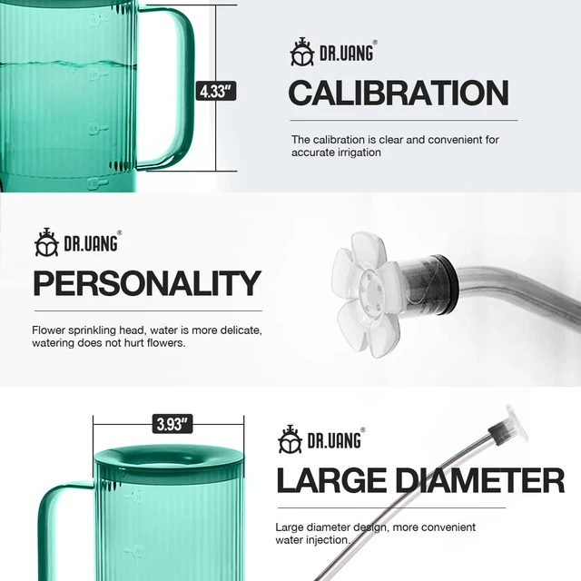 Alt view image 5 of 7 - Small Watering Can Indoor Plants with Long Spout (1L, Emerald) | Narrow Nozzle Prevents Spillages Compact Size Fits Desk Gardens Ergonomic Grip for Steady Pour Vintage Translucent Vibe Decor