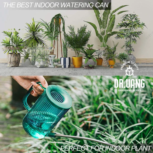 Alt view image 7 of 7 - Small Watering Can Indoor Plants with Long Spout (1L, Emerald) | Narrow Nozzle Prevents Spillages Compact Size Fits Desk Gardens Ergonomic Grip for Steady Pour Vintage Translucent Vibe Decor