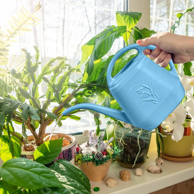 Alt view image 5 of 7 - Plant Watering Can - for Indoor and Outdoor Home Garden Plants - with Long Spout - Skye Blue - 1/2 Gallon
