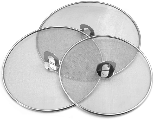 Main image of Splatter Screen for Frying Pan, Set of 3 (10", 11.5", 13") | Stainless Steel Grease Splatter Guard for Frying Pan, No Cooking Oil Mess No Burns, Ultra Fine Mesh Lids