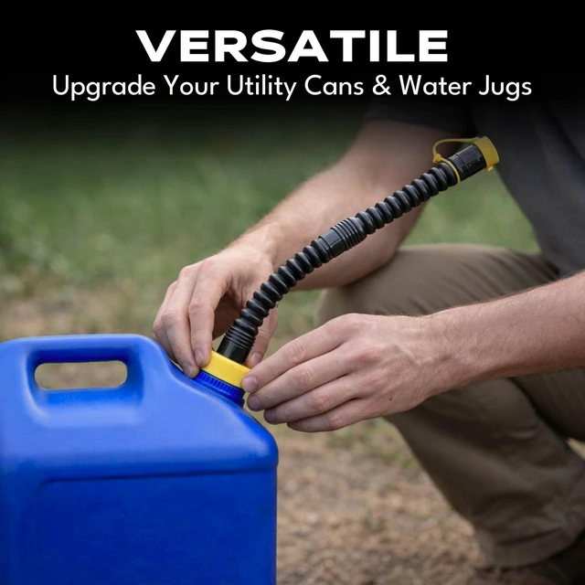 Alt view image 3 of 6 - HI-FLO Spout with Extension & Vent Kit, Multi-Purpose Spout, 1 Pk | Hi-Flo Spout with Extension & Flexible Nozzle. Fits 1, 2 & 5 Gallon Utility Cans, Water Jugs & Containers.