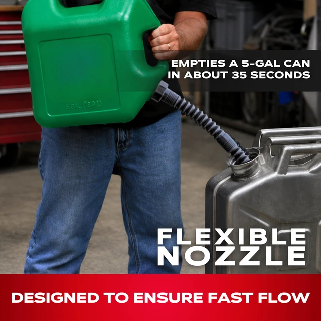 Alt view image 5 of 6 - HI-FLO Spout with Extension & Vent Kit, Multi-Purpose Spout, 1 Pk | Hi-Flo Spout with Extension & Flexible Nozzle. Fits 1, 2 & 5 Gallon Utility Cans, Water Jugs & Containers.