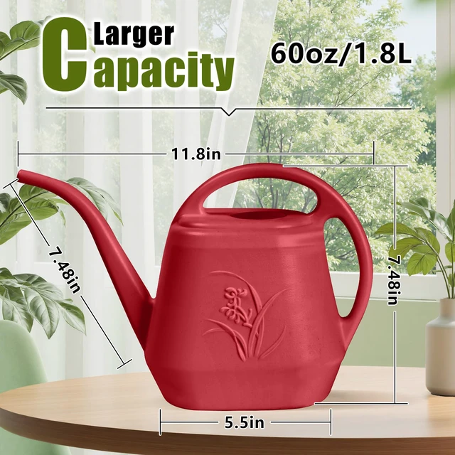 Alt view image 2 of 7 - Plant Watering Can - 1/2 Gallon - Wine Red | With Long Spout for Watering-Home Indoor and Outdoor Garden