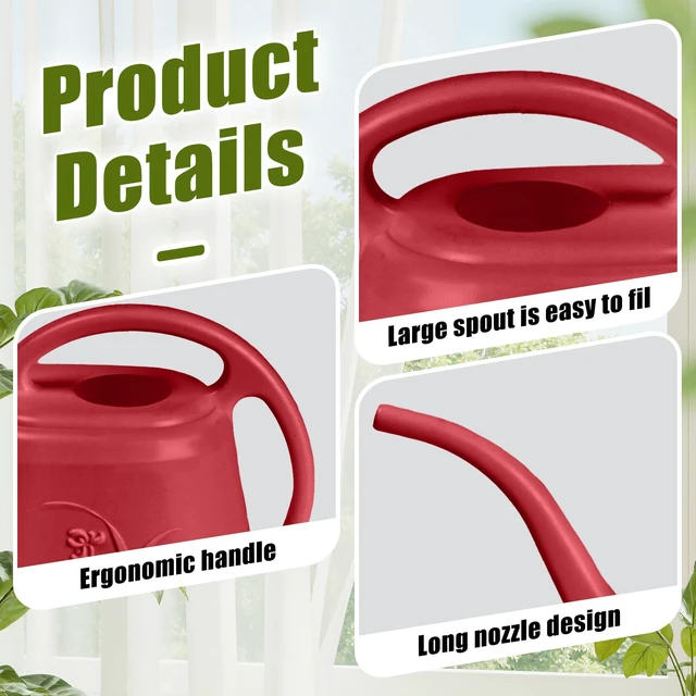 Alt view image 3 of 7 - Plant Watering Can - 1/2 Gallon - Wine Red | With Long Spout for Watering-Home Indoor and Outdoor Garden
