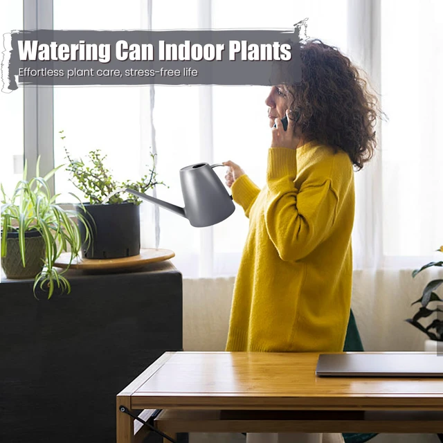 Alt view image 5 of 7 - 1.8L Watering Can, Small Watering Can for Indoor Plants with Long Spout | Long Spout Water Can, Detachable Shower Head, Small Plastic, Indoor Plants, Houseplants, Garden Flowers, Approx. 0.5 gallon