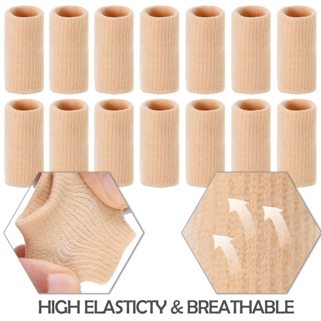 Alt view image 4 of 6 - 30 Pcs Finger Sleeves for Arthritis Trigger Finger,Beige | Includes Storage Bag Elastic Thumb Protector for Pain Relief Arthritis Trigger Finger Sports Basketball Baseball