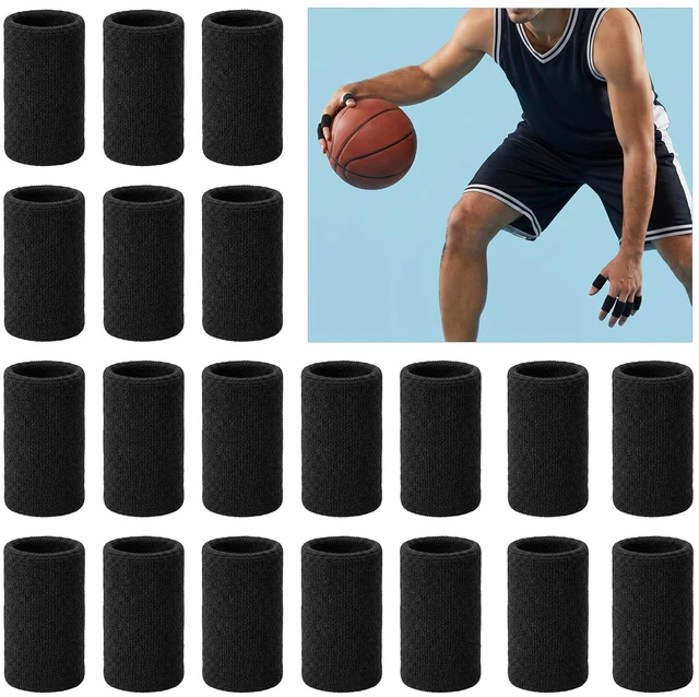 Main image of 20 Pcs Finger Sleeves, Black Sport Finger Protectors | Finger Compression Sleeves, Finger Sleeve Protectors for Arthritis, Thumb Brace Support for Basketball, Golf, Gaming
