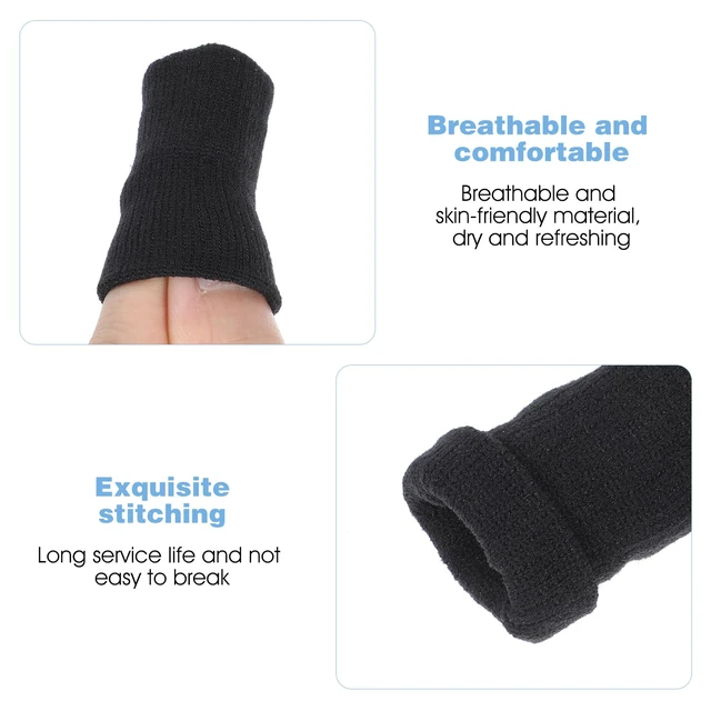 Alt view image 6 of 7 - 20 Pcs Finger Sleeves, Black Sport Finger Protectors | Finger Compression Sleeves, Finger Sleeve Protectors for Arthritis, Thumb Brace Support for Basketball, Golf, Gaming