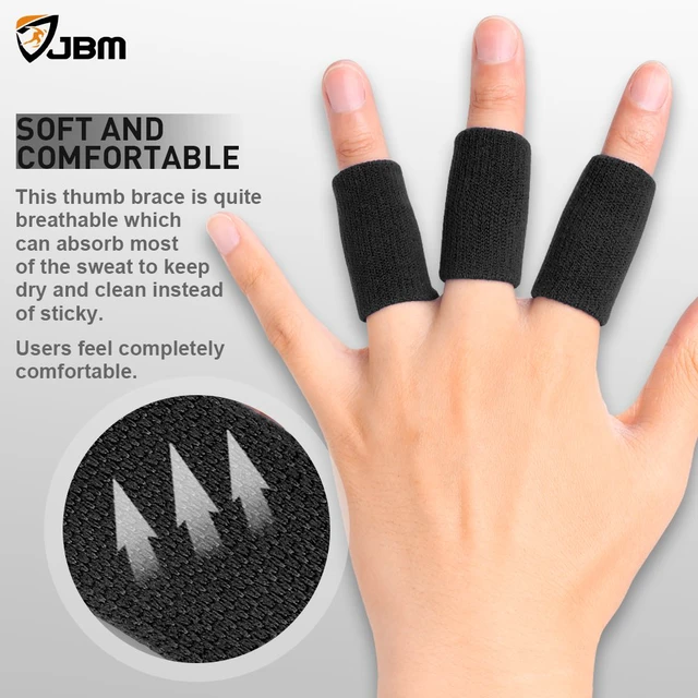 Alt view image 3 of 7 - Finger Sleeves 5Pack Sport Finger Brace Protector Compression Sleeve | Breathable elastic finger tape, thumb splint brace for arthritis, triggger finger and compression aid for sports