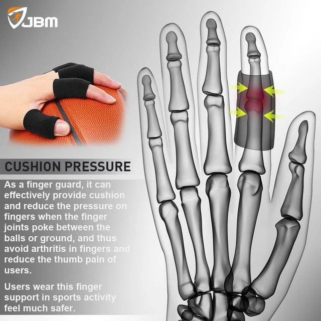 Alt view image 2 of 7 - Finger Sleeves 5Pack Sport Finger Brace Protector Compression Sleeve | Breathable elastic finger tape, thumb splint brace for arthritis, triggger finger and compression aid for sports